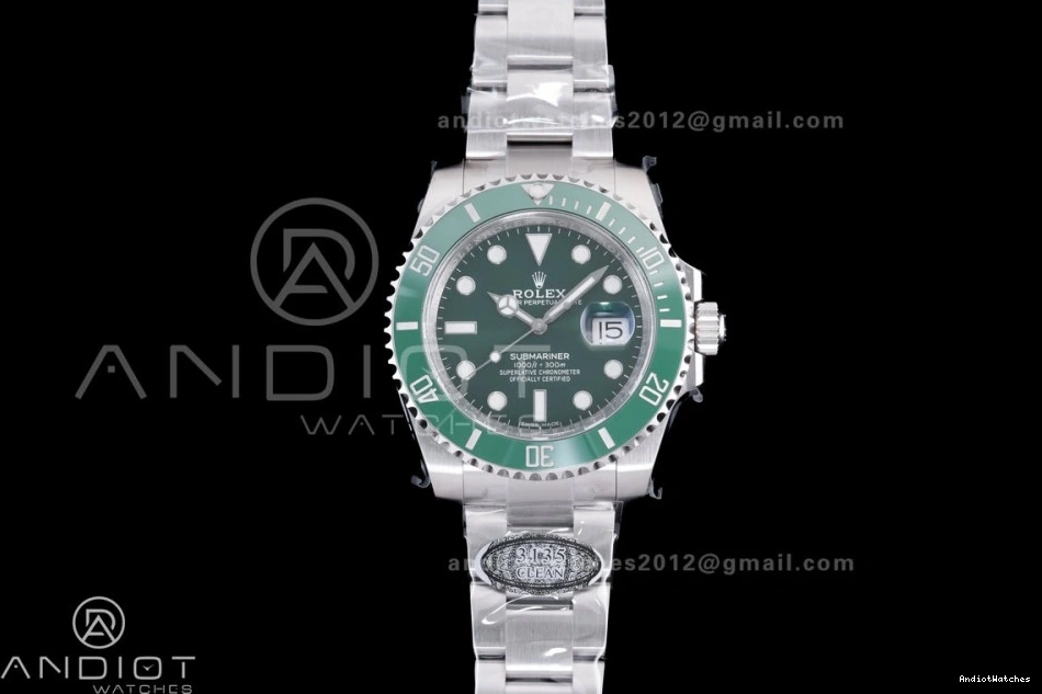 Sporty SA 1:1 Best 1125 904L Green Edition 116610 On Submariner SS LV Clean Hulk Ceramic Bracelet 0524